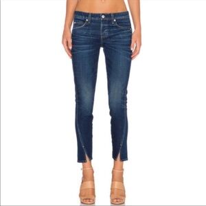 Amo True Blue Twist Split Ankle Dark Wash Jeans